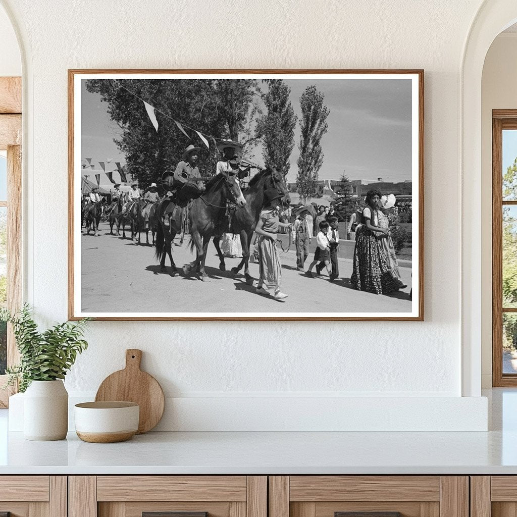 Taos Fiesta Parade July 1940 Vintage Image