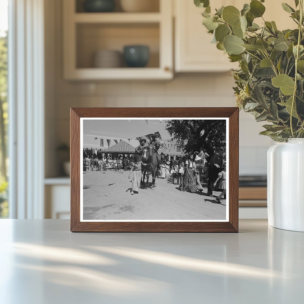 Fiesta Parade in Taos New Mexico July 1940 Vintage Photo