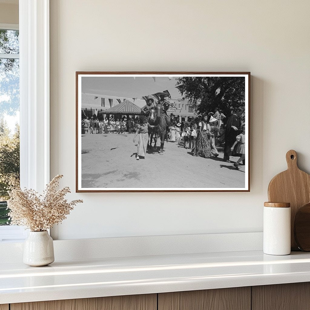 Fiesta Parade in Taos New Mexico July 1940 Vintage Photo