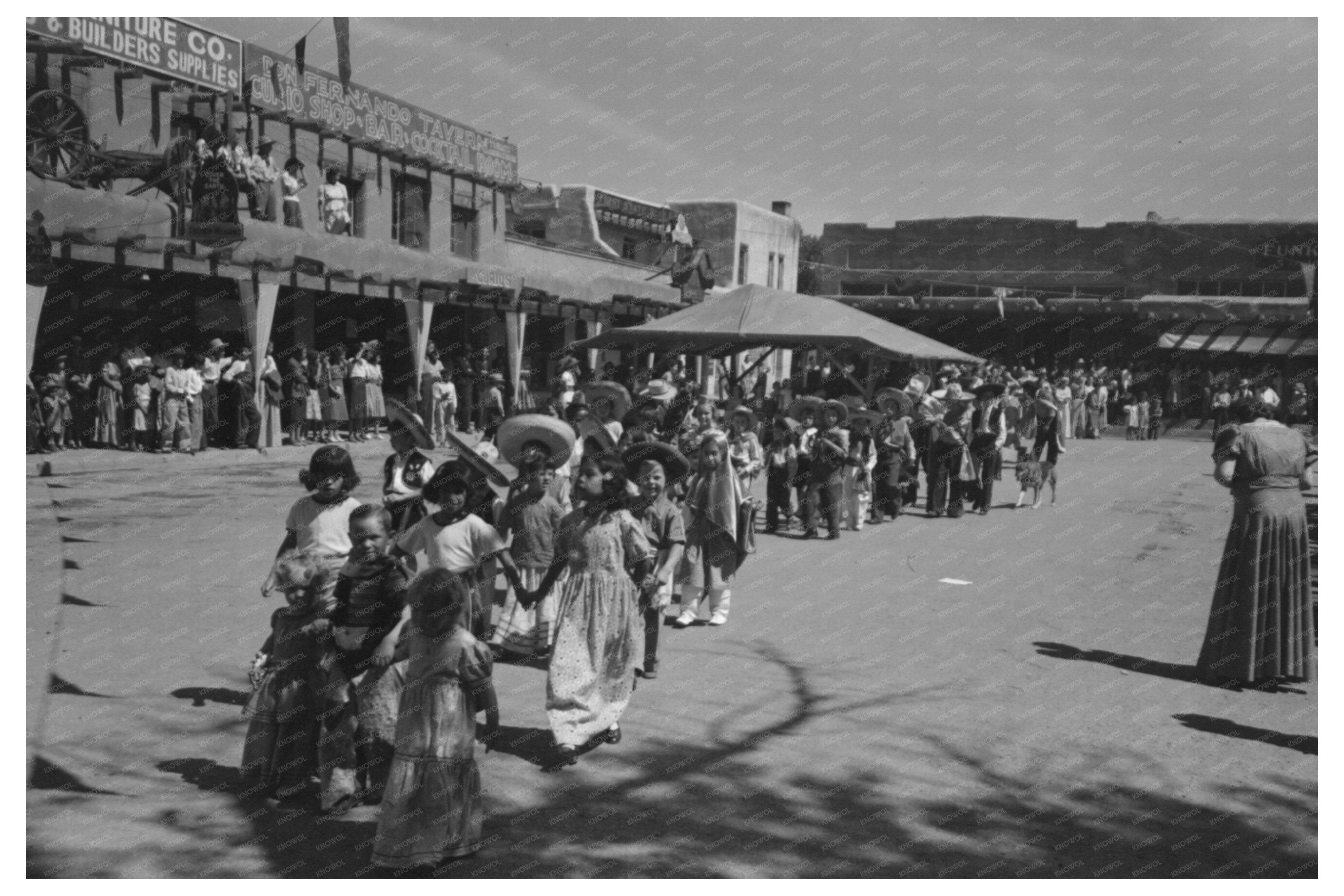 Taos Fiesta Day Parade July 1940 Vintage Photograph