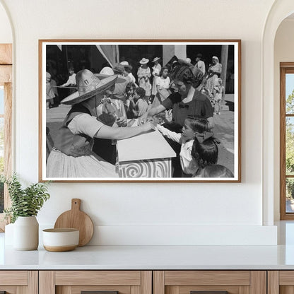 Merry-Go-Round Fiesta Scene Taos New Mexico 1940