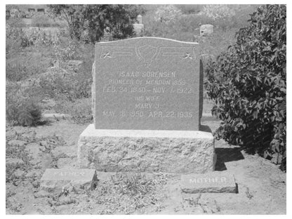 Mendon Utah Cemetery Headstone July 1940 Vintage Image