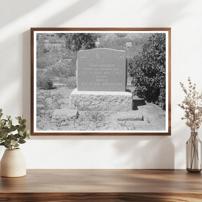 Mendon Utah Cemetery Headstone July 1940 Vintage Image