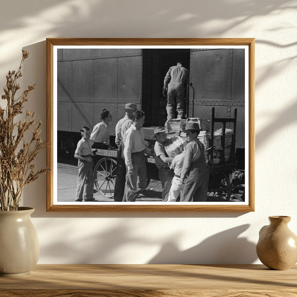 Morning Newspaper Unloading in Montrose Colorado 1940