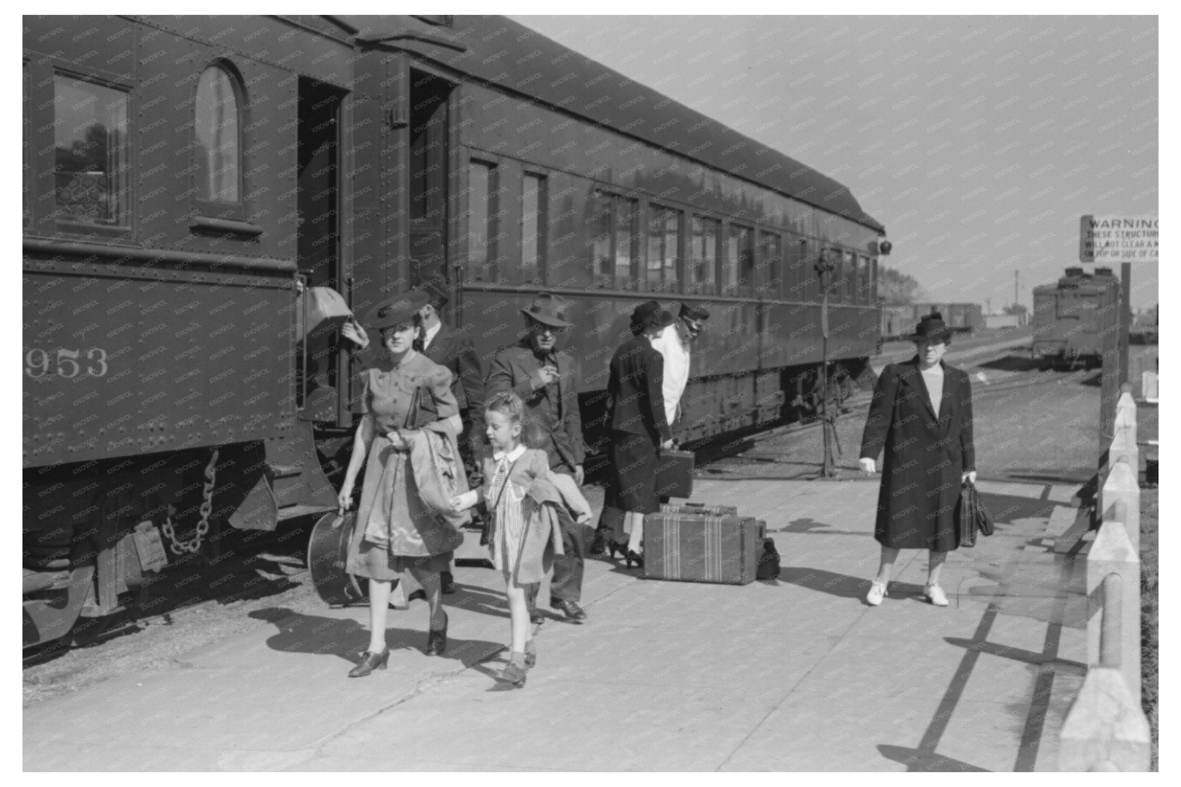 Passenger Disembarking Morning Train Montrose Colorado 1940