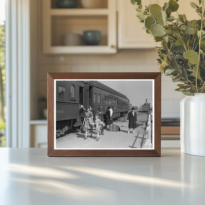 Passenger Disembarking Morning Train Montrose Colorado 1940