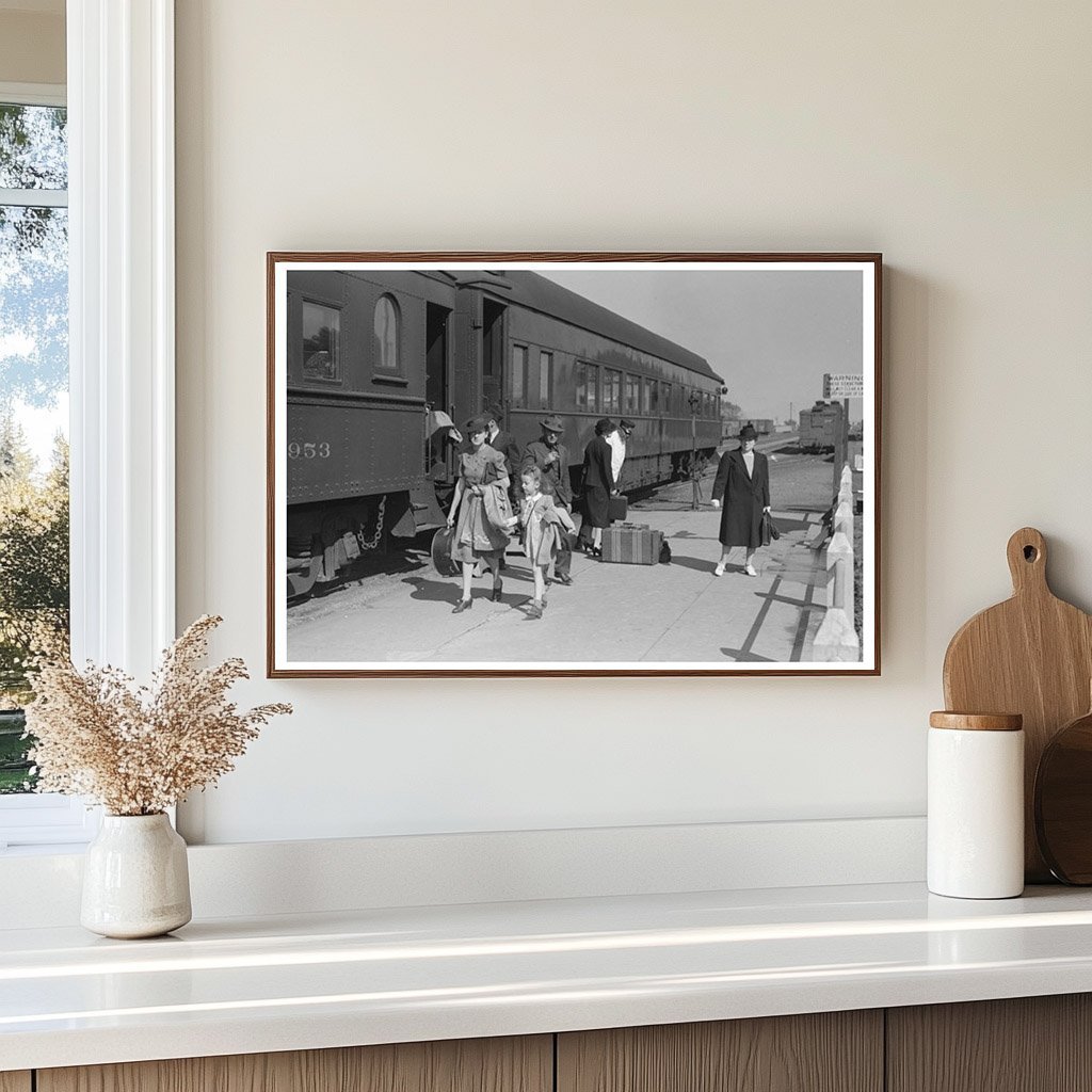 Passenger Disembarking Morning Train Montrose Colorado 1940