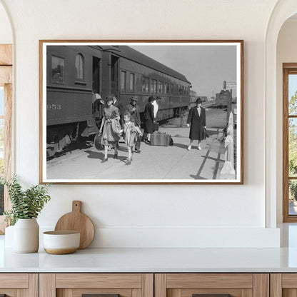 Passenger Disembarking Morning Train Montrose Colorado 1940