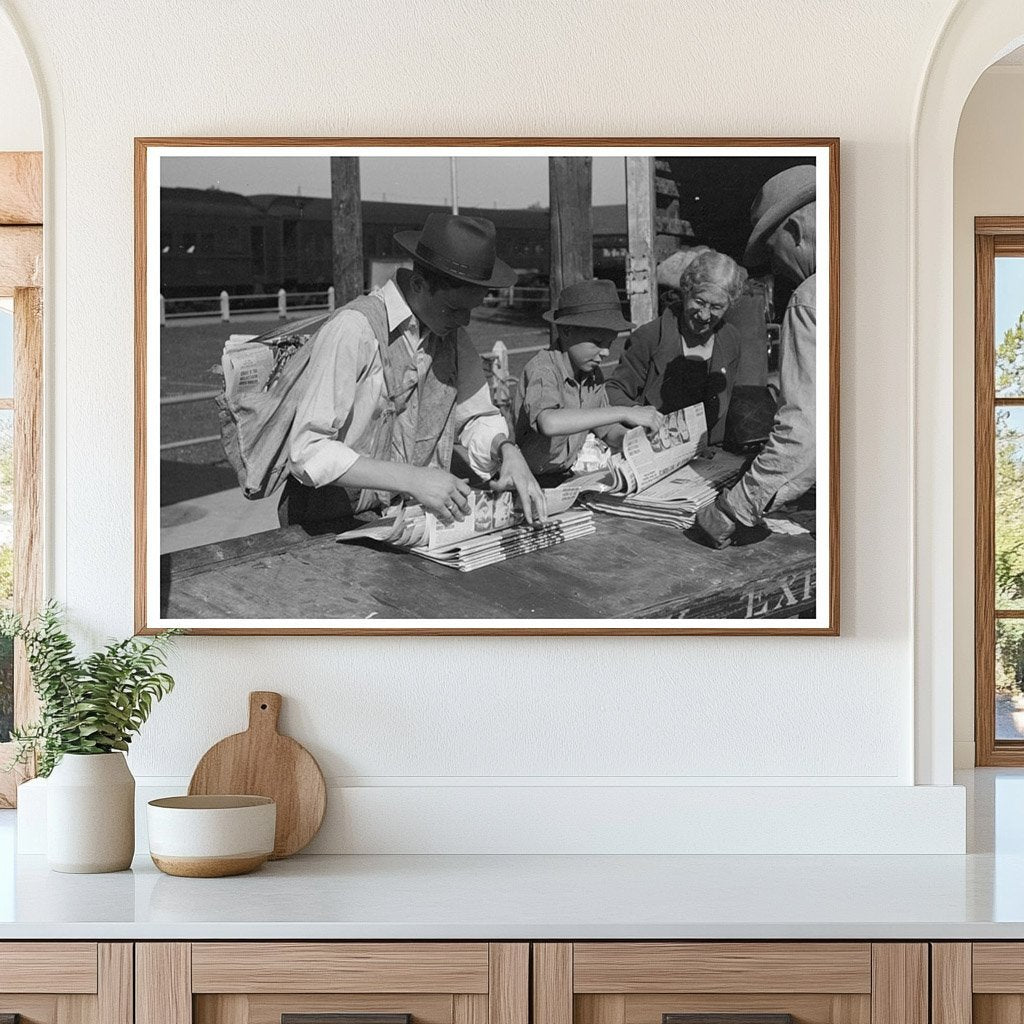 Montrose Colorado Newsboys at Train Station 1940