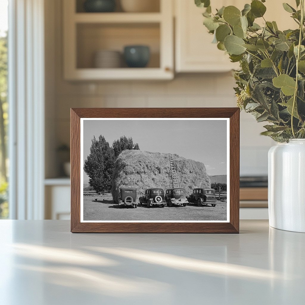 Haystack and Peach Picker Car in Delta County Colorado 1940