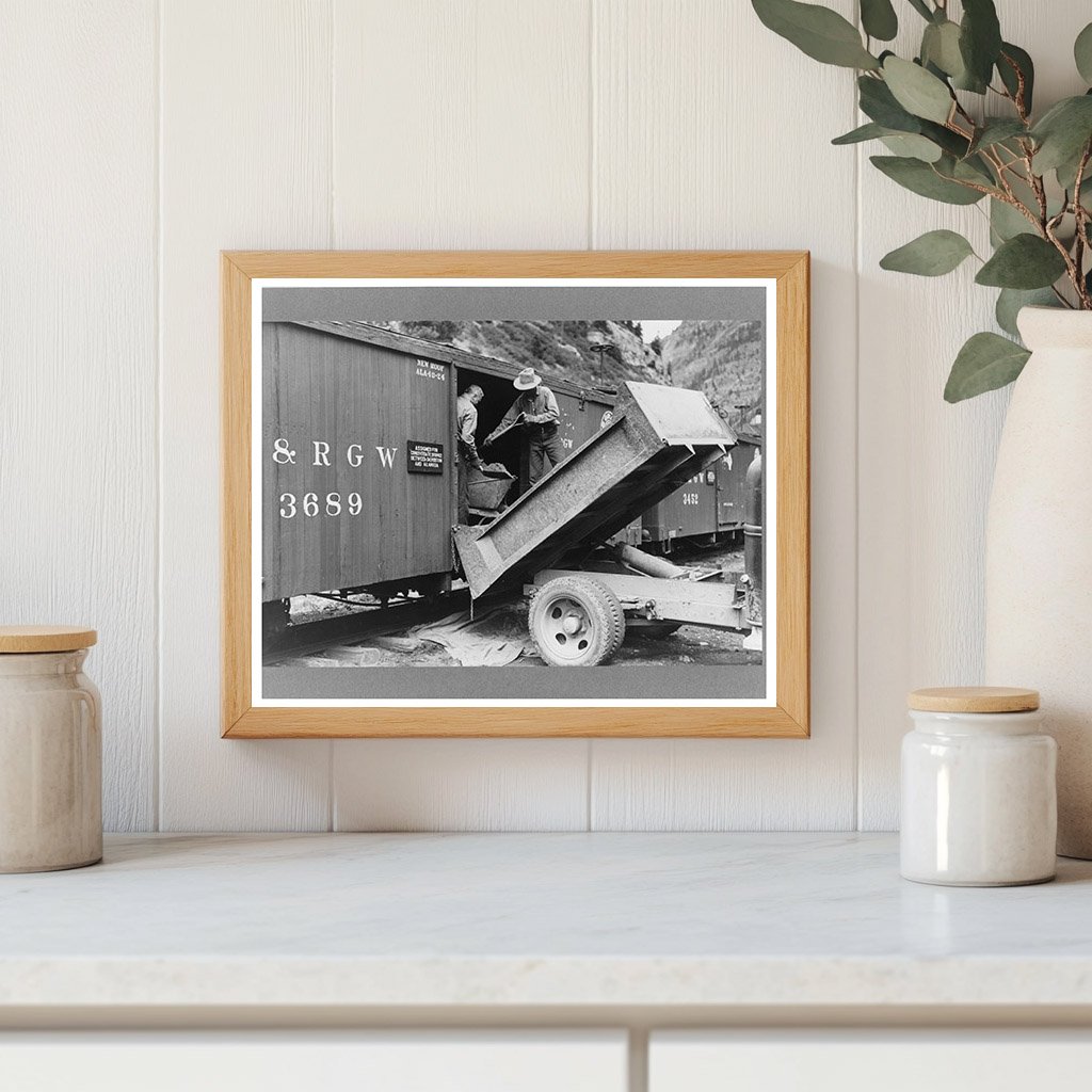 1940 Workers Loading Ore in Ouray Colorado Mining Operations