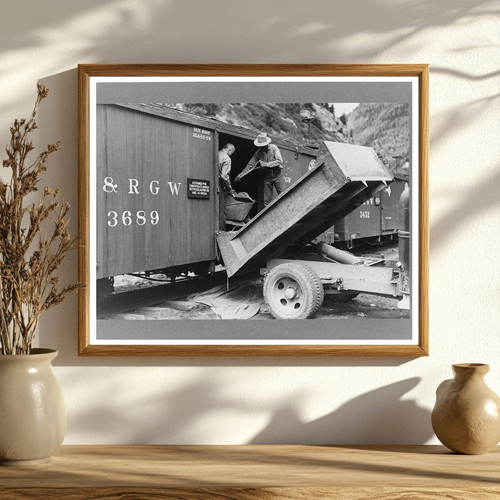 1940 Workers Loading Ore in Ouray Colorado Mining Operations