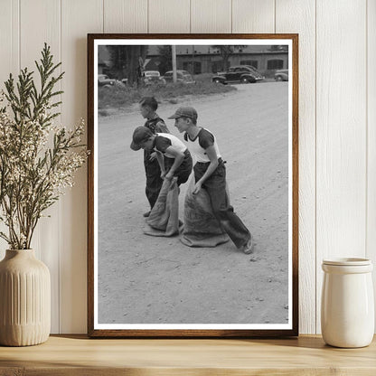 Boys Sack Race Labor Day Celebration Ridgway Colorado 1940