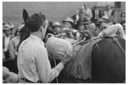 Labor Day Contest Tying Sacks to Burro Silverton 1940