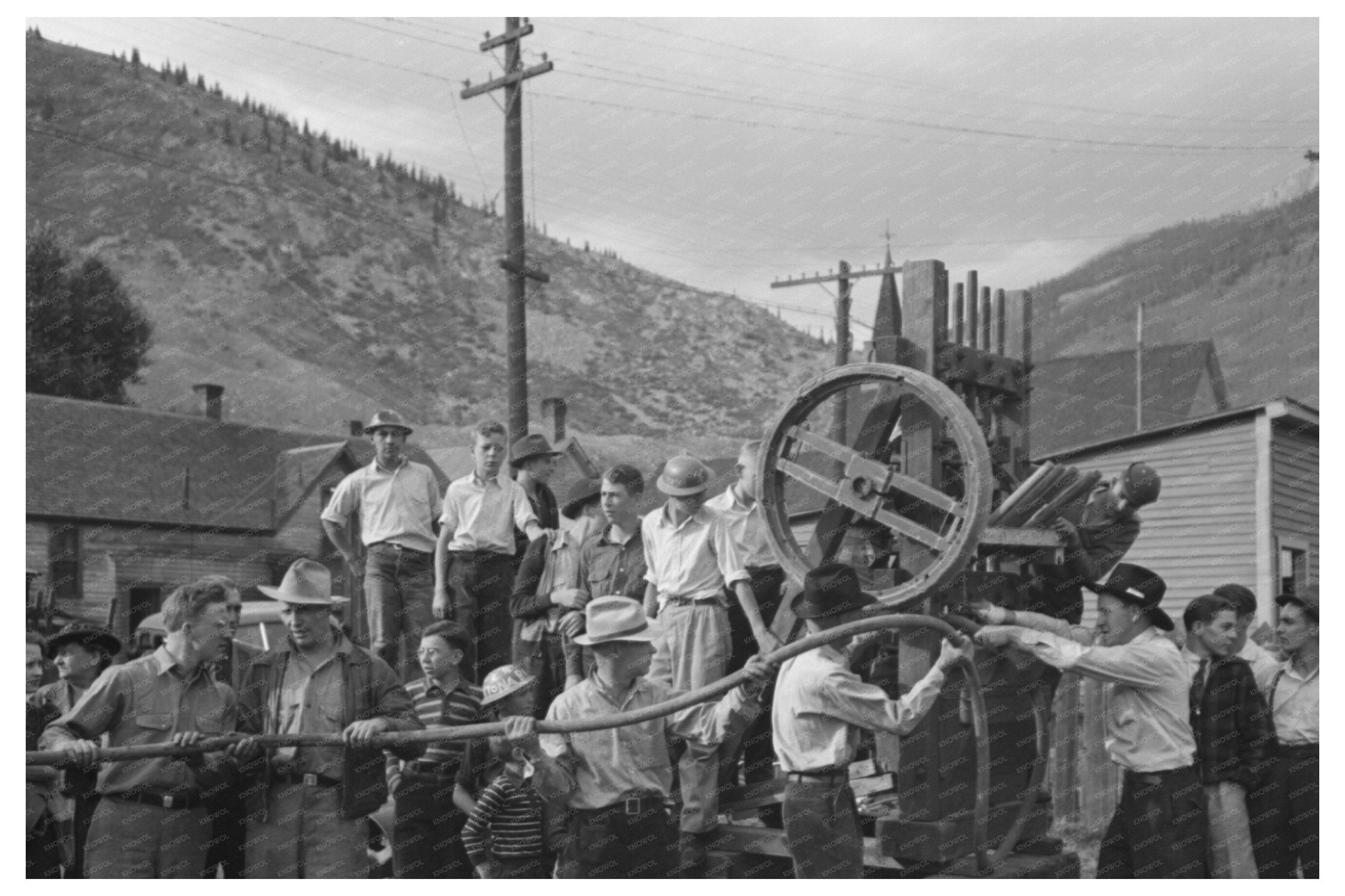 Miner Preparing for Drilling Contest Silverton Colorado 1940