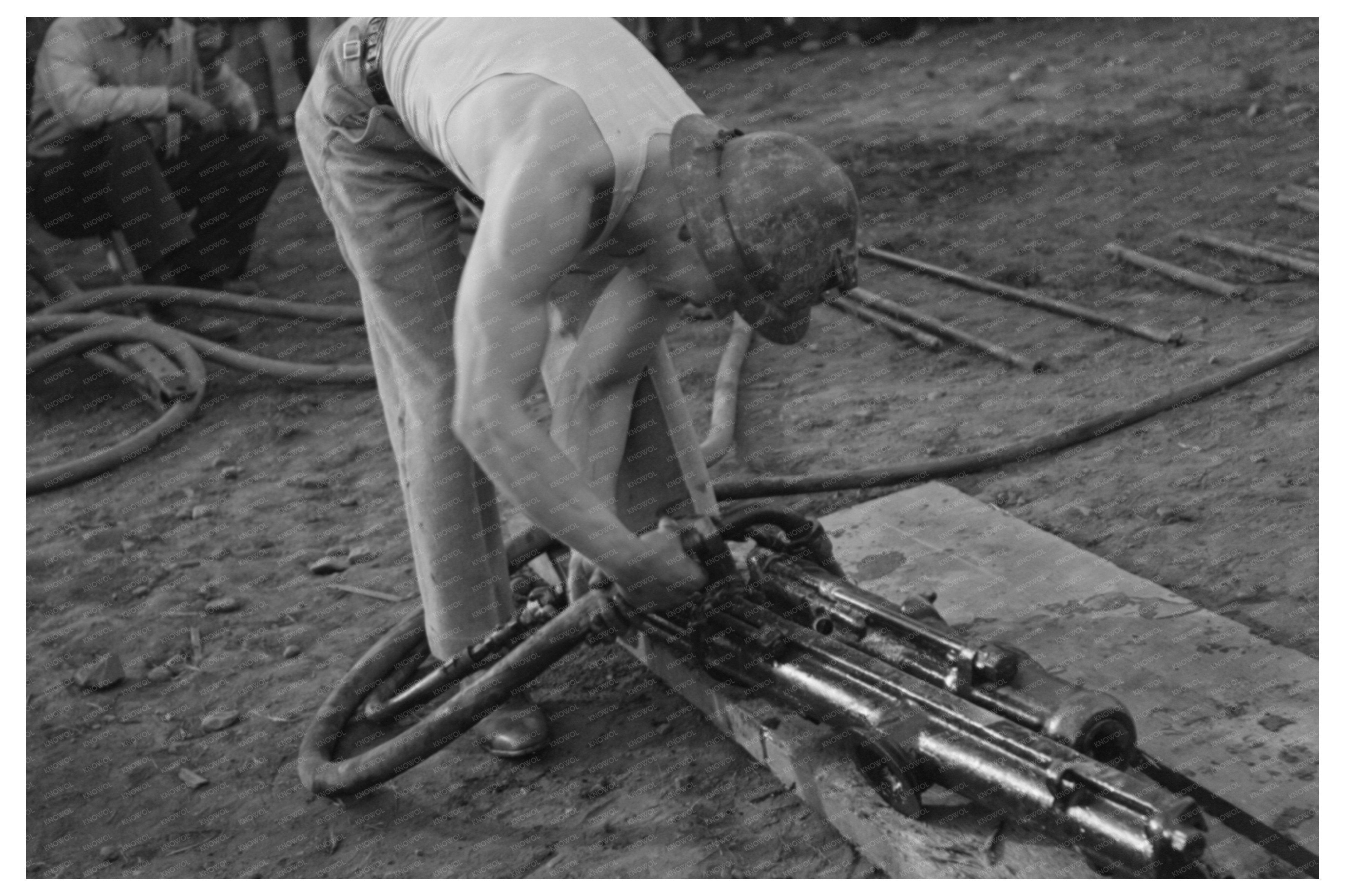 Miner Prepares for Drilling Contest Silverton Colorado 1940