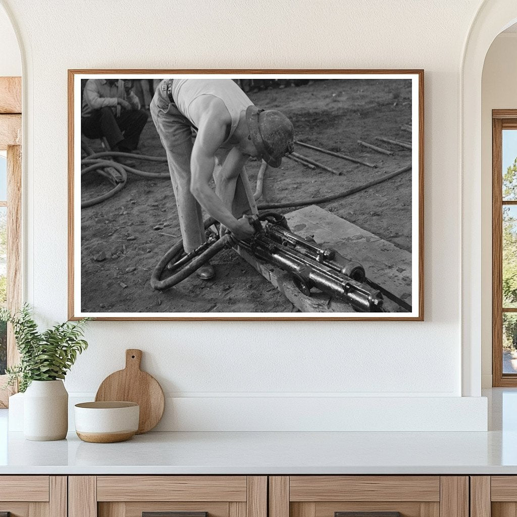 Miner Prepares for Drilling Contest Silverton Colorado 1940