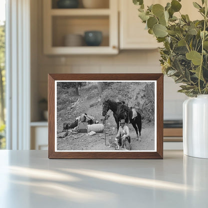 Sheepherder and Horse in Ouray County Colorado 1940