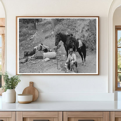 Sheepherder and Horse in Ouray County Colorado 1940