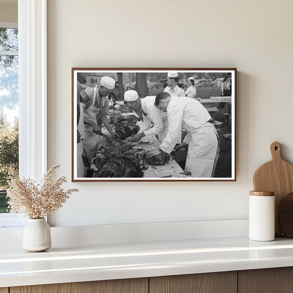 Barbecue Sandwich Preparation in Ridgway Colorado 1940