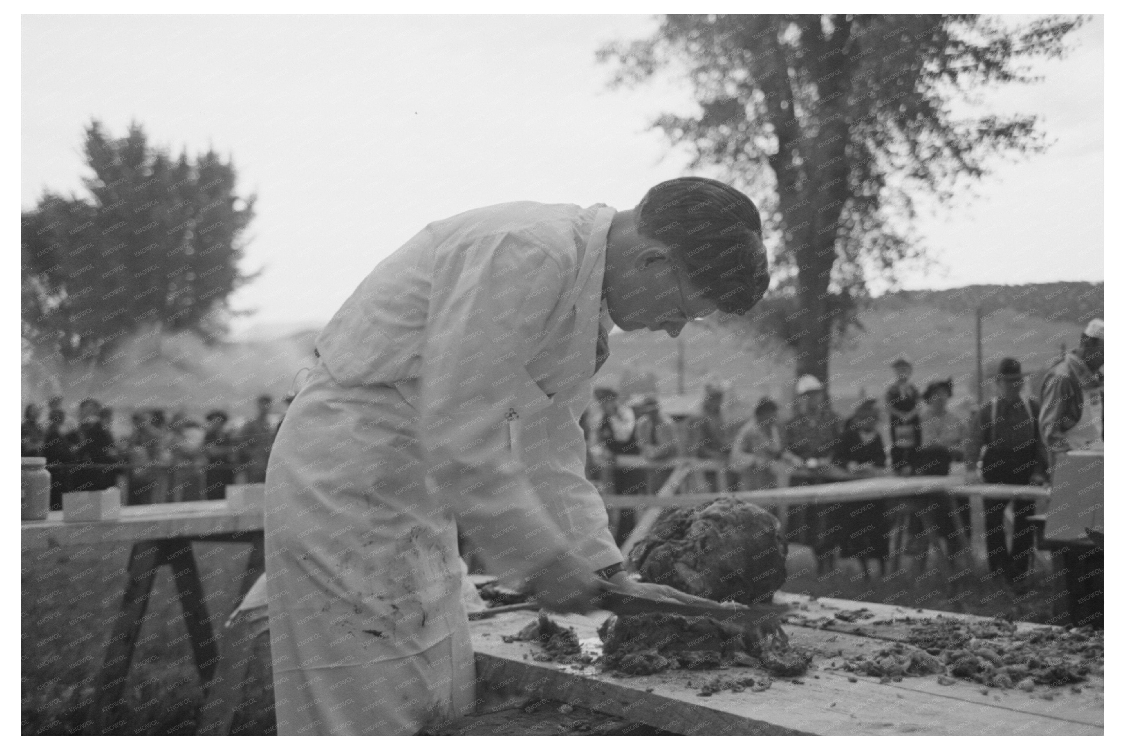 Vintage Barbecue Scene Ridgway Colorado September 1944