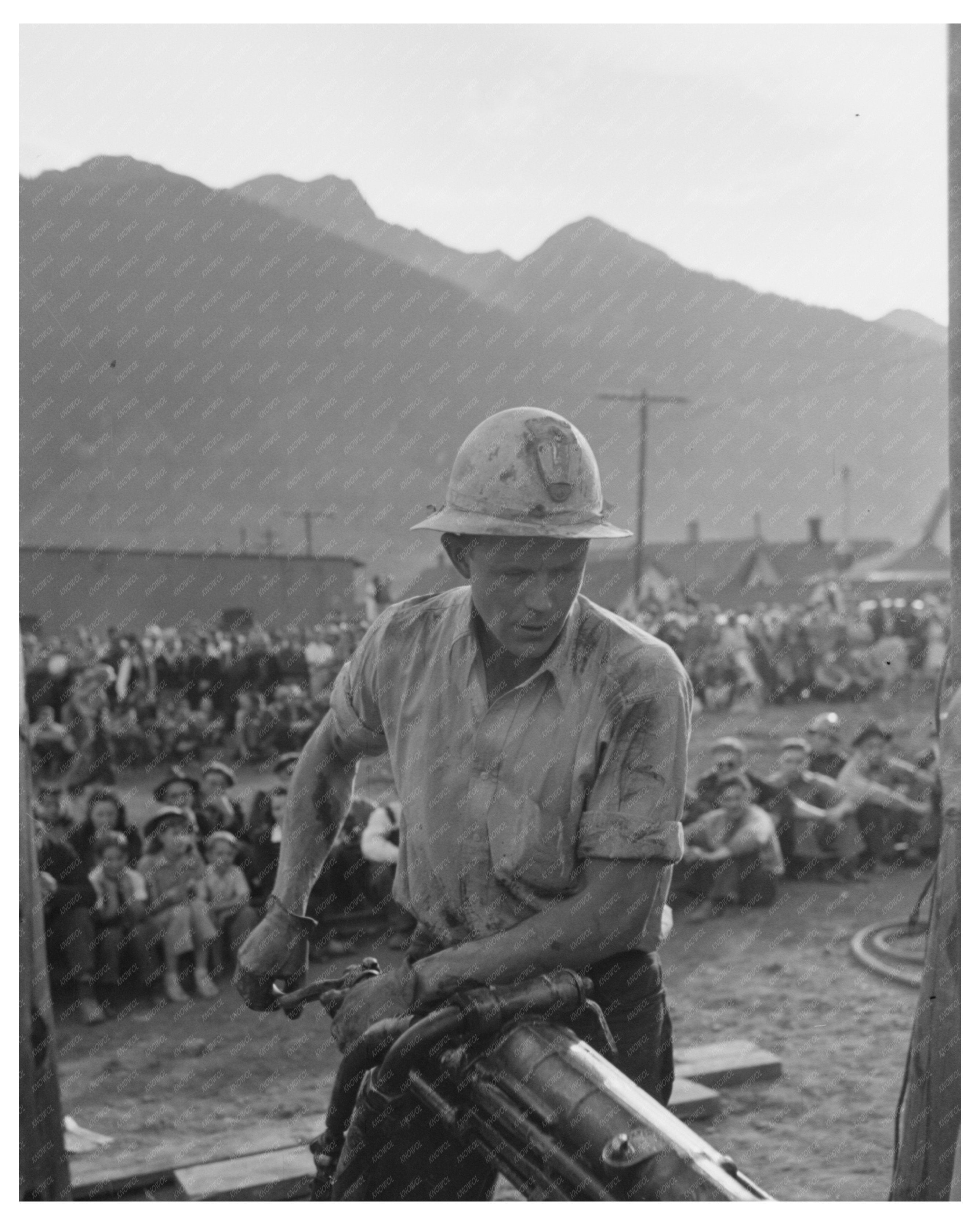Gold Miner Hand-Drilling Contest Silverton Colorado 1940