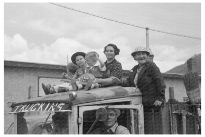 Miners Family on Truck During Labor Day Contests 1940