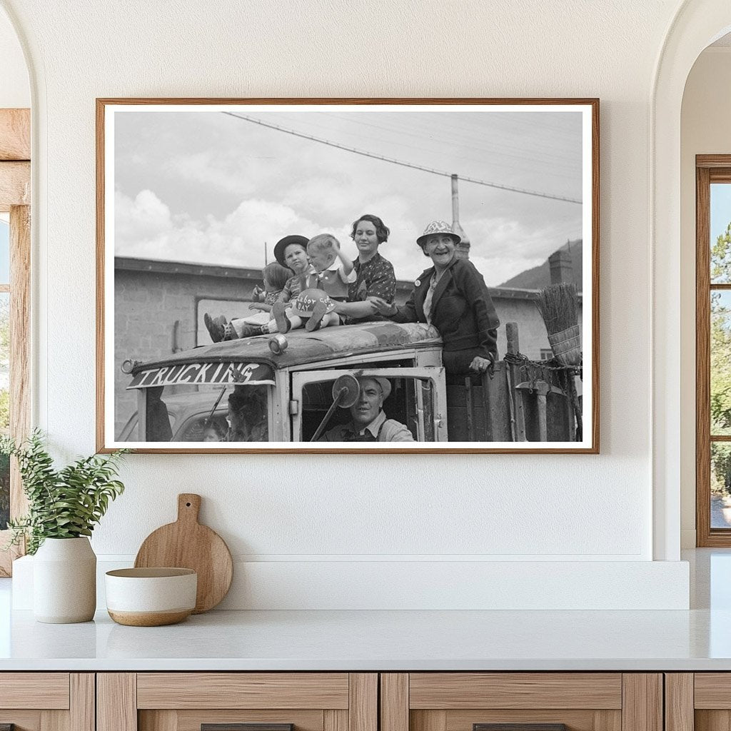 Miners Family on Truck During Labor Day Contests 1940