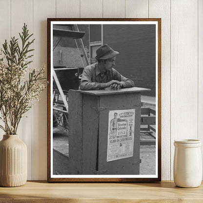 Ticket Seller at Ferris Wheel Silverton Labor Day 1940