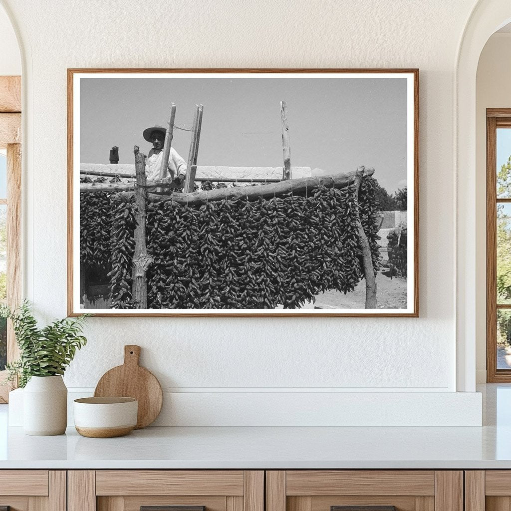 Chili Peppers Drying in Isleta New Mexico 1940