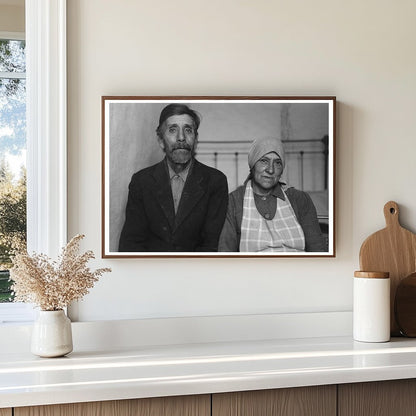 Elderly Spanish Couple in Concho Arizona 1940 Photo