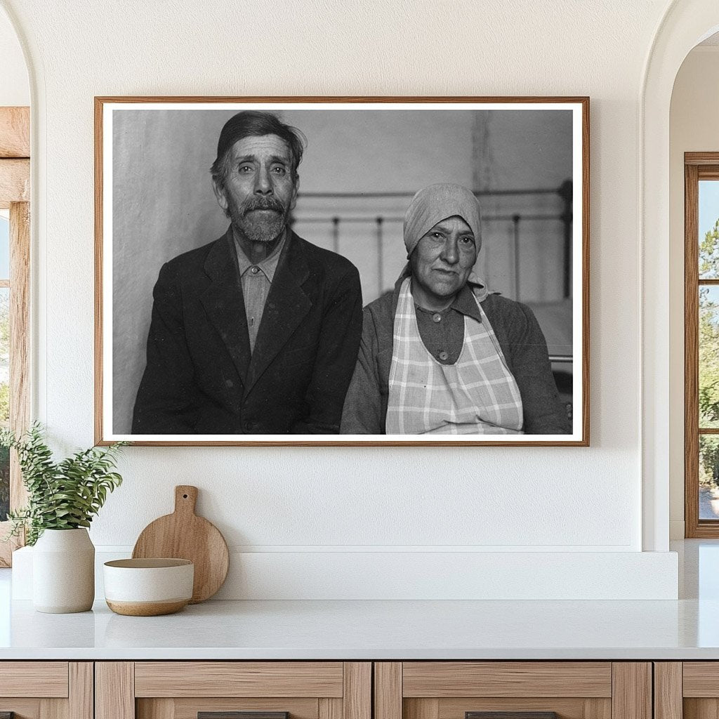 Elderly Spanish Couple in Concho Arizona 1940 Photo