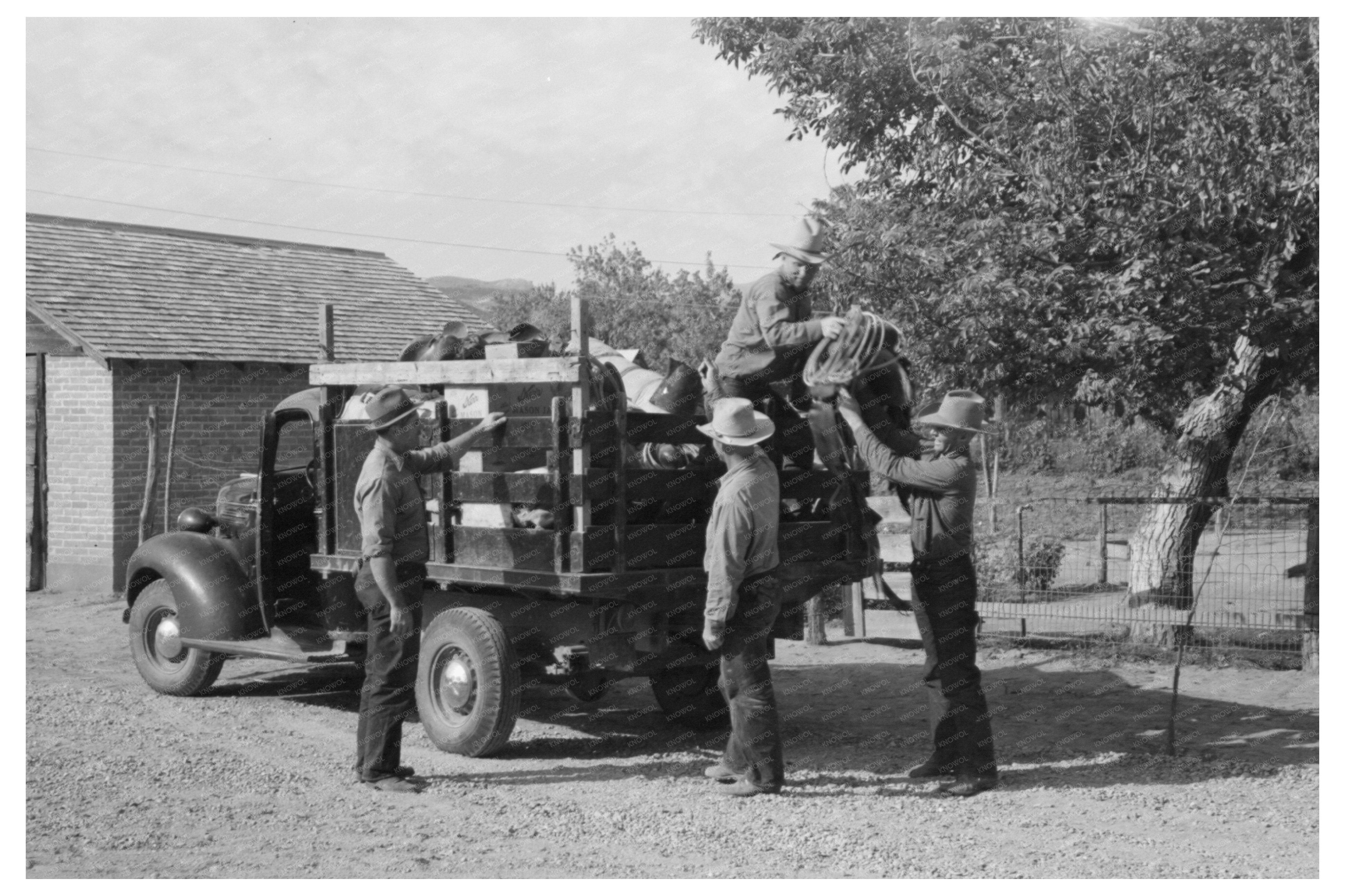 Mormon farmer preparing for sheep trip in Utah 1940