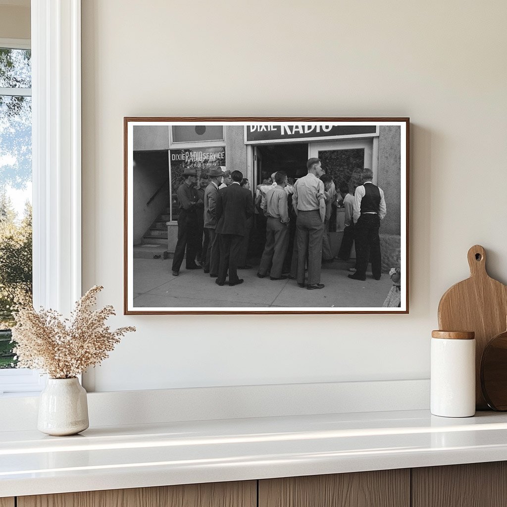 Men Listening to World Series Game in Saint George 1940