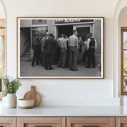 Men Listening to World Series Game in Saint George 1940