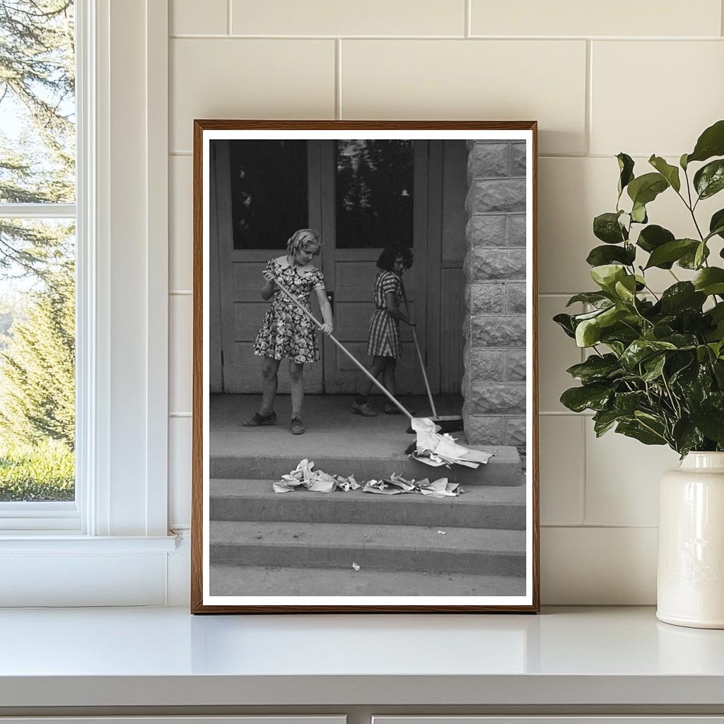 Schoolchildren Clean Classroom in Santa Clara Utah 1940