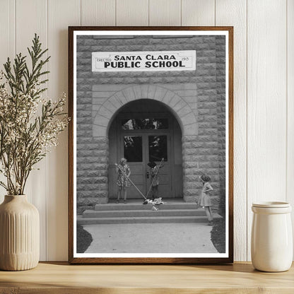 Schoolchildren Cleaning Classroom Santa Clara Utah 1940