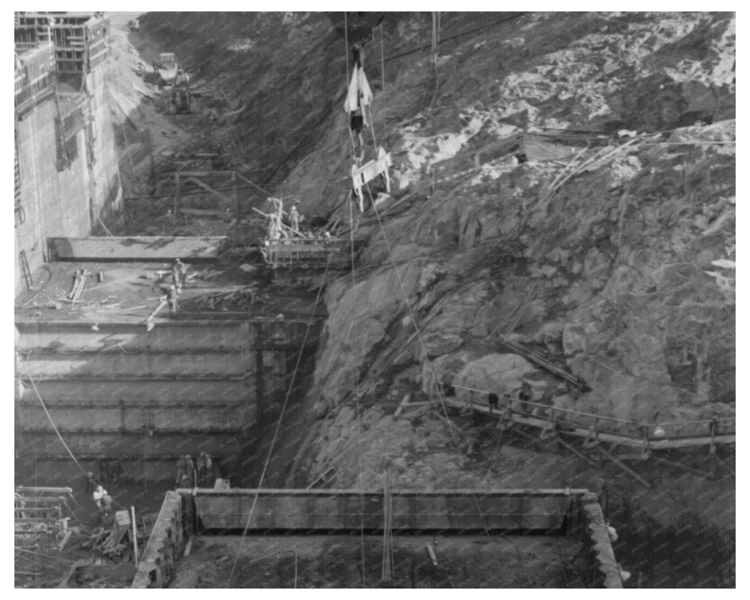 Shasta Dam Under Construction Shasta County 1940