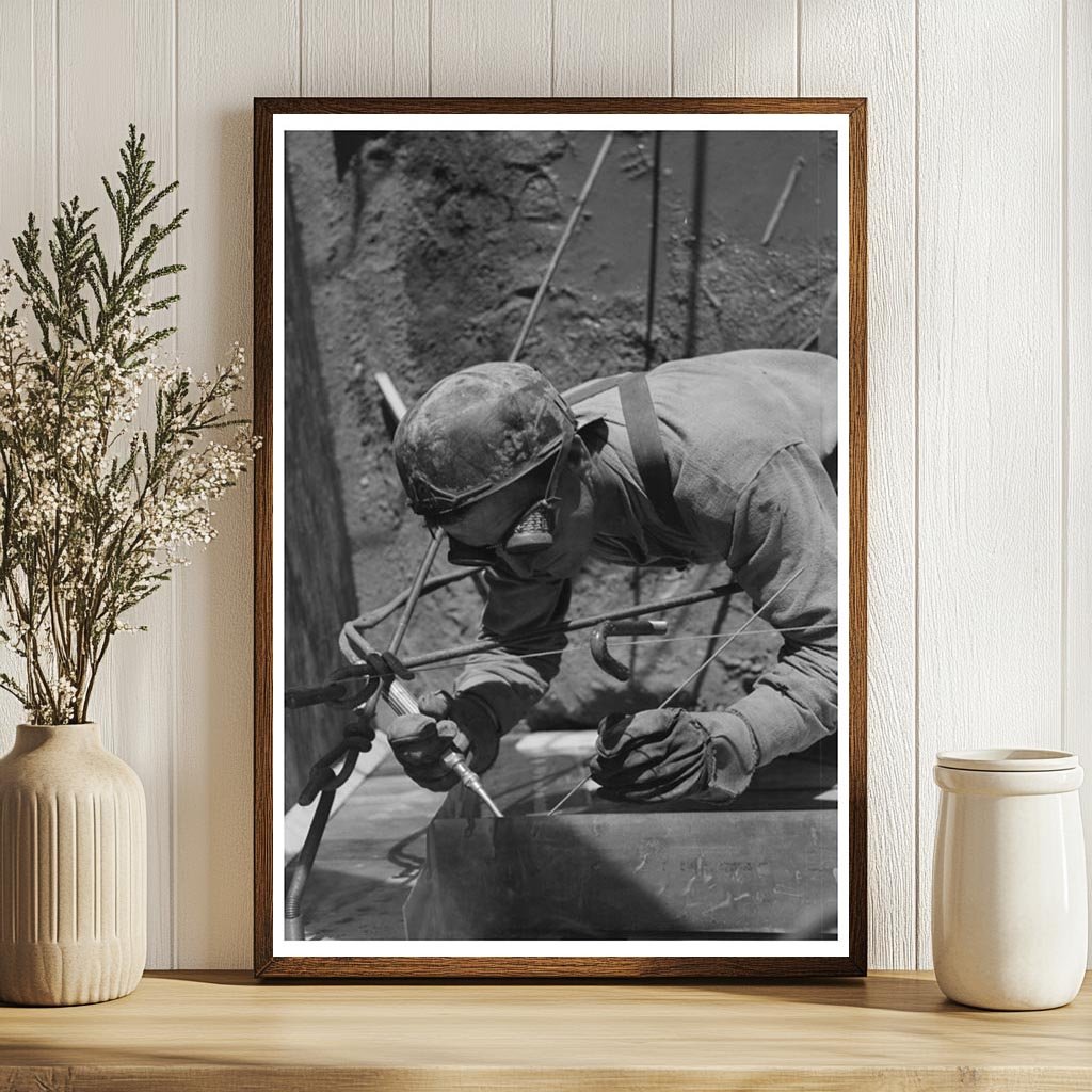 Spot Welder Working on Shasta Dam 1940