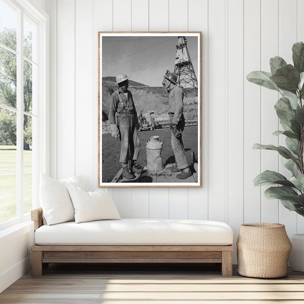 1944 Shasta Dam Workers Taking Water Break in California