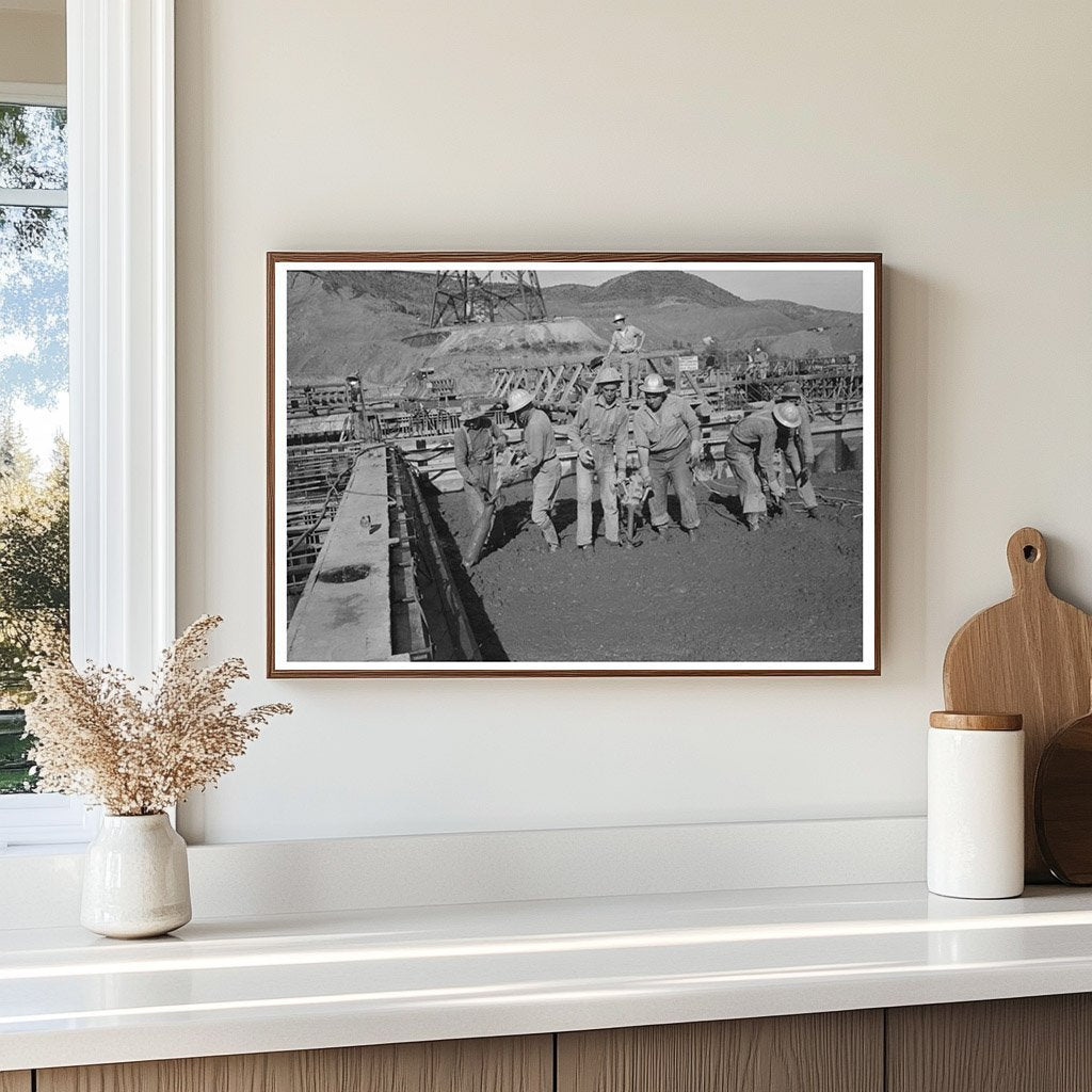 Construction Workers Settling Concrete at Shasta Dam 1940