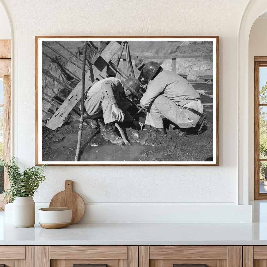 Surveyors Working at Shasta Dam California 1940