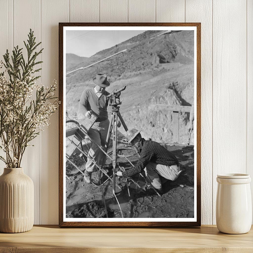 Surveyors Working on Shasta Dam California 1940