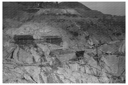 Shasta Dam Construction Overlooking River 1944