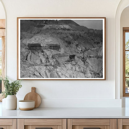 Shasta Dam Construction Overlooking River 1944