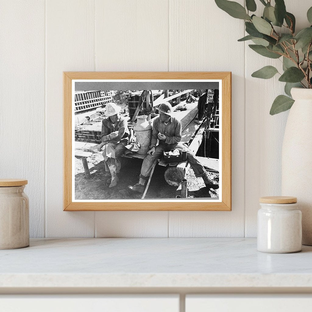 Construction Workers Lunch Break Shasta Dam Project 1940
