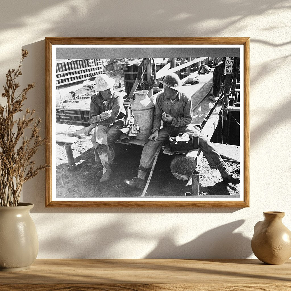 Construction Workers Lunch Break Shasta Dam Project 1940