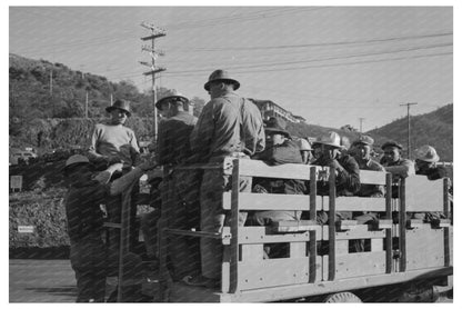 Construction Workers on Truck to Shasta Dam 1944