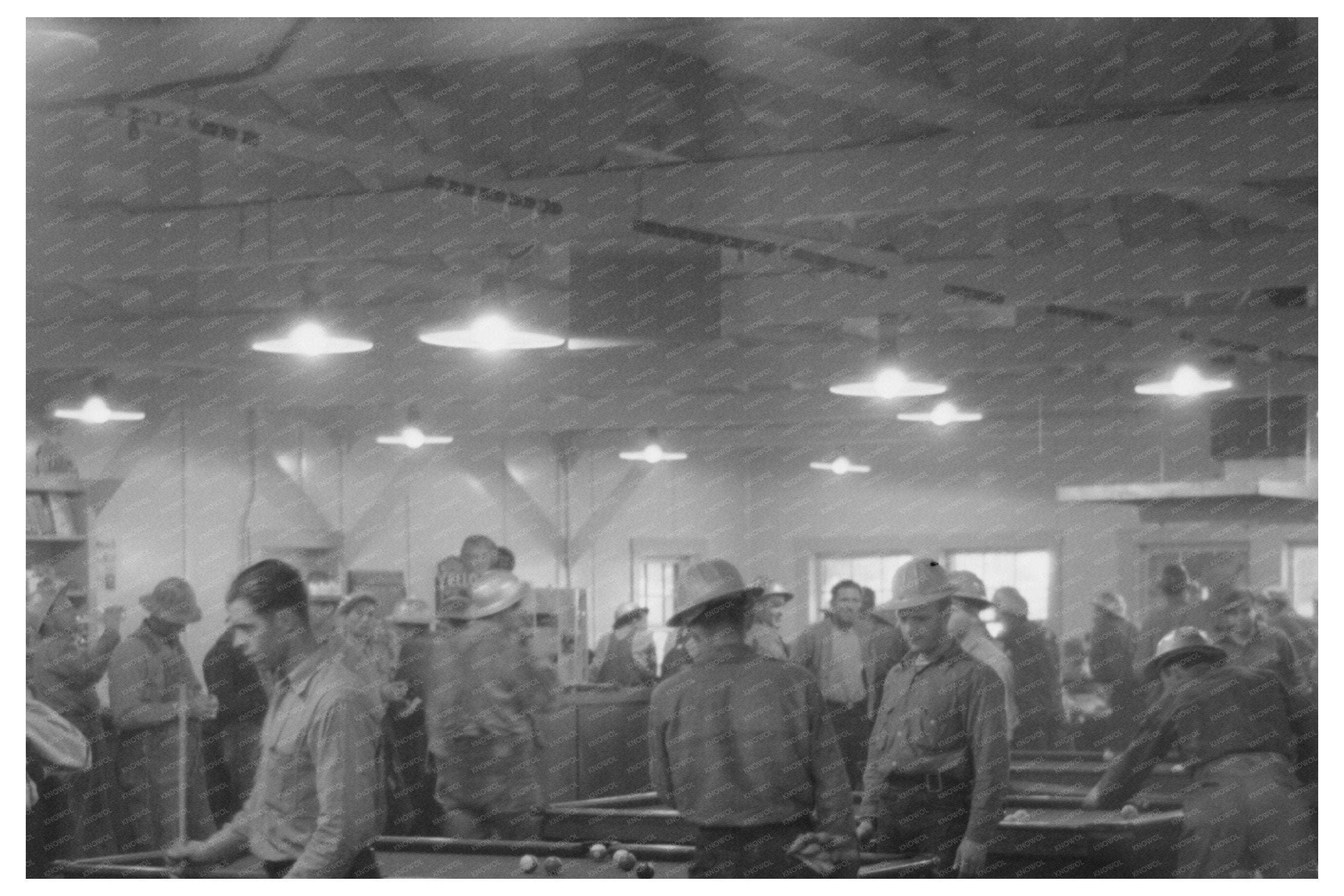 Pool Game Among Construction Workers at Shasta Dam 1940