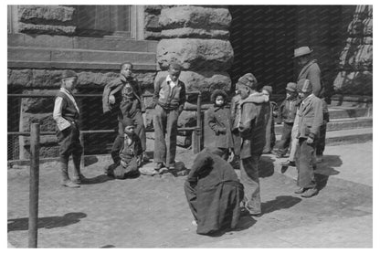 Children Playing Marbles in Chicago April 1941